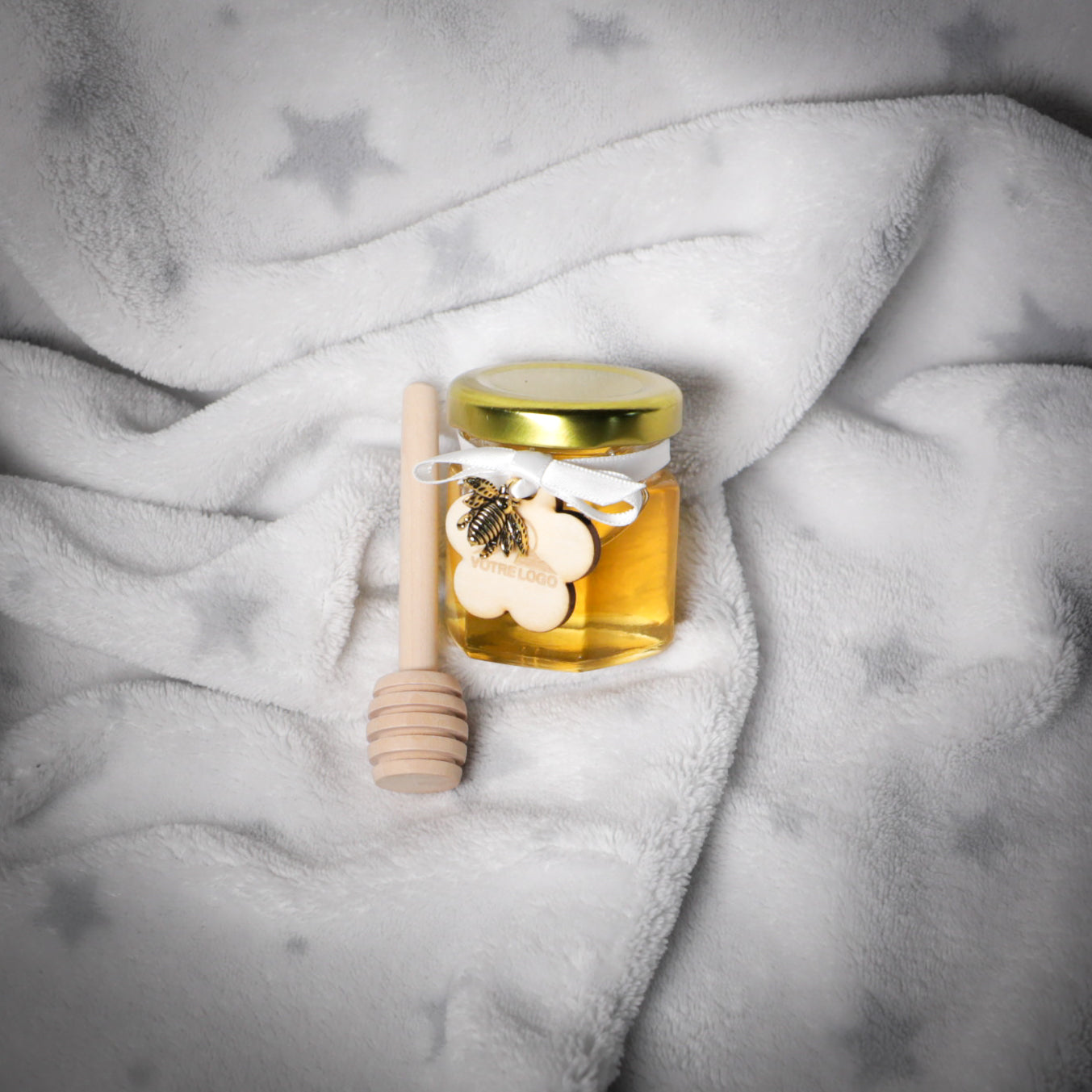 Mini pot de miel d'Alsace personnalisé pour cadeau d'entreprise