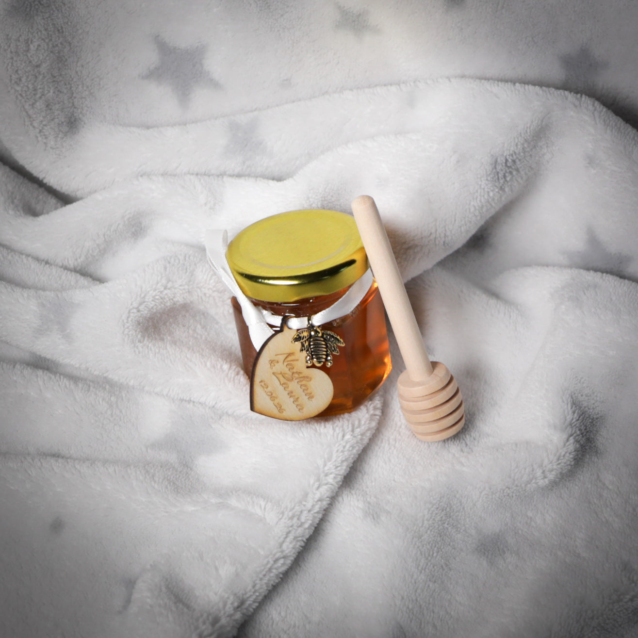 Mini pot de miel d'Alsace personnalisé pour mariage