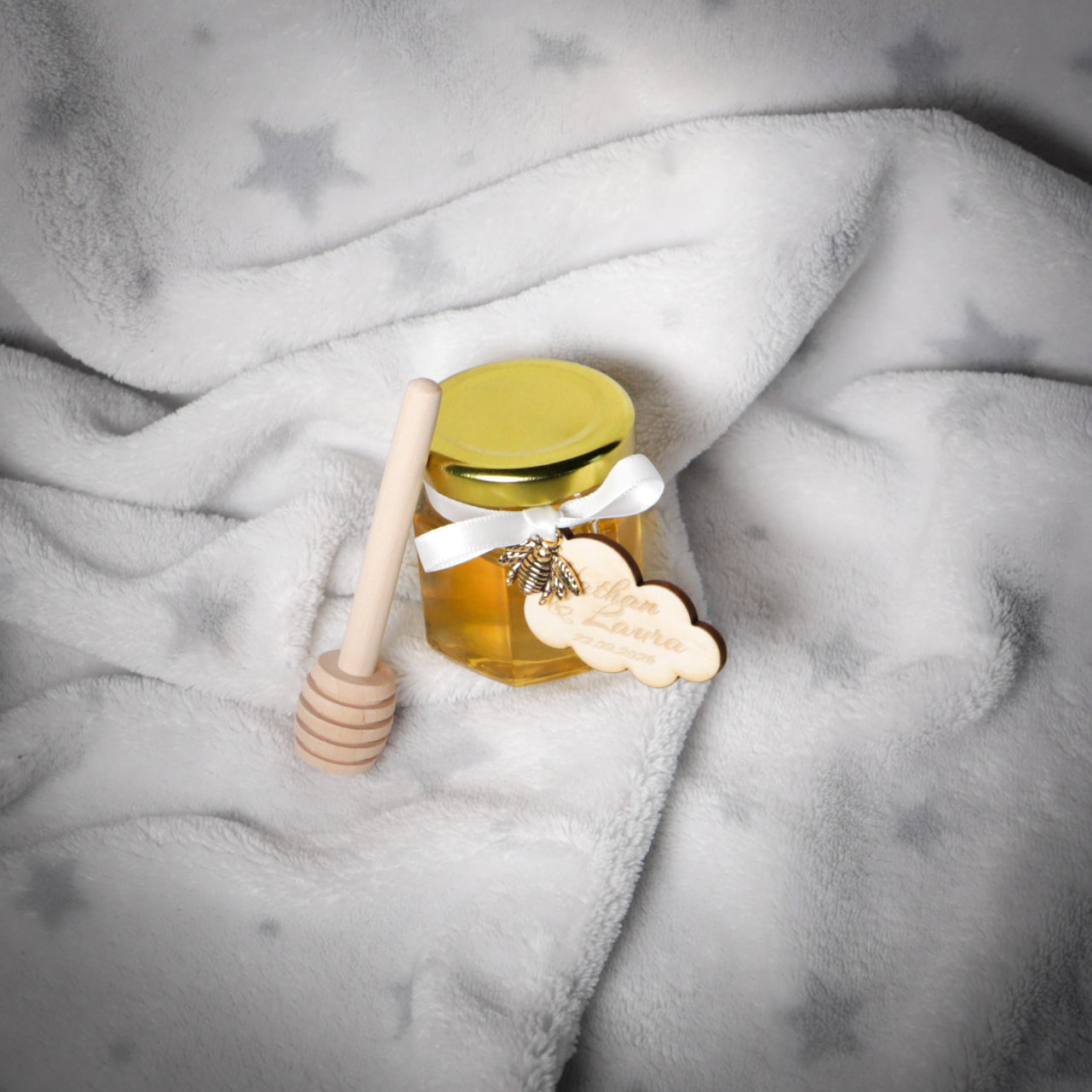 Mini pot de miel d'Alsace personnalisé pour mariage