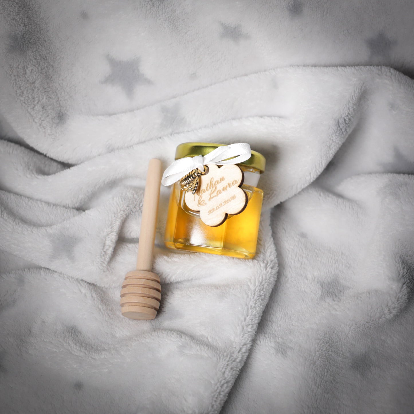 Mini pot de miel d'Alsace personnalisé pour mariage