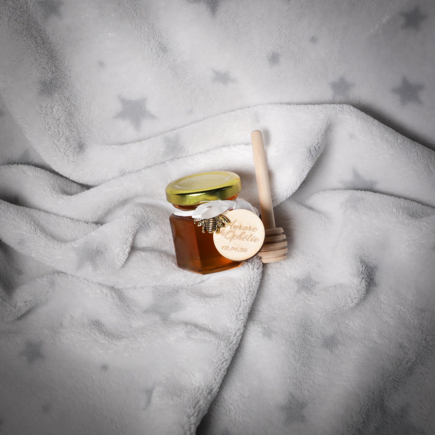 Mini pot de miel d'Alsace personnalisé pour mariage