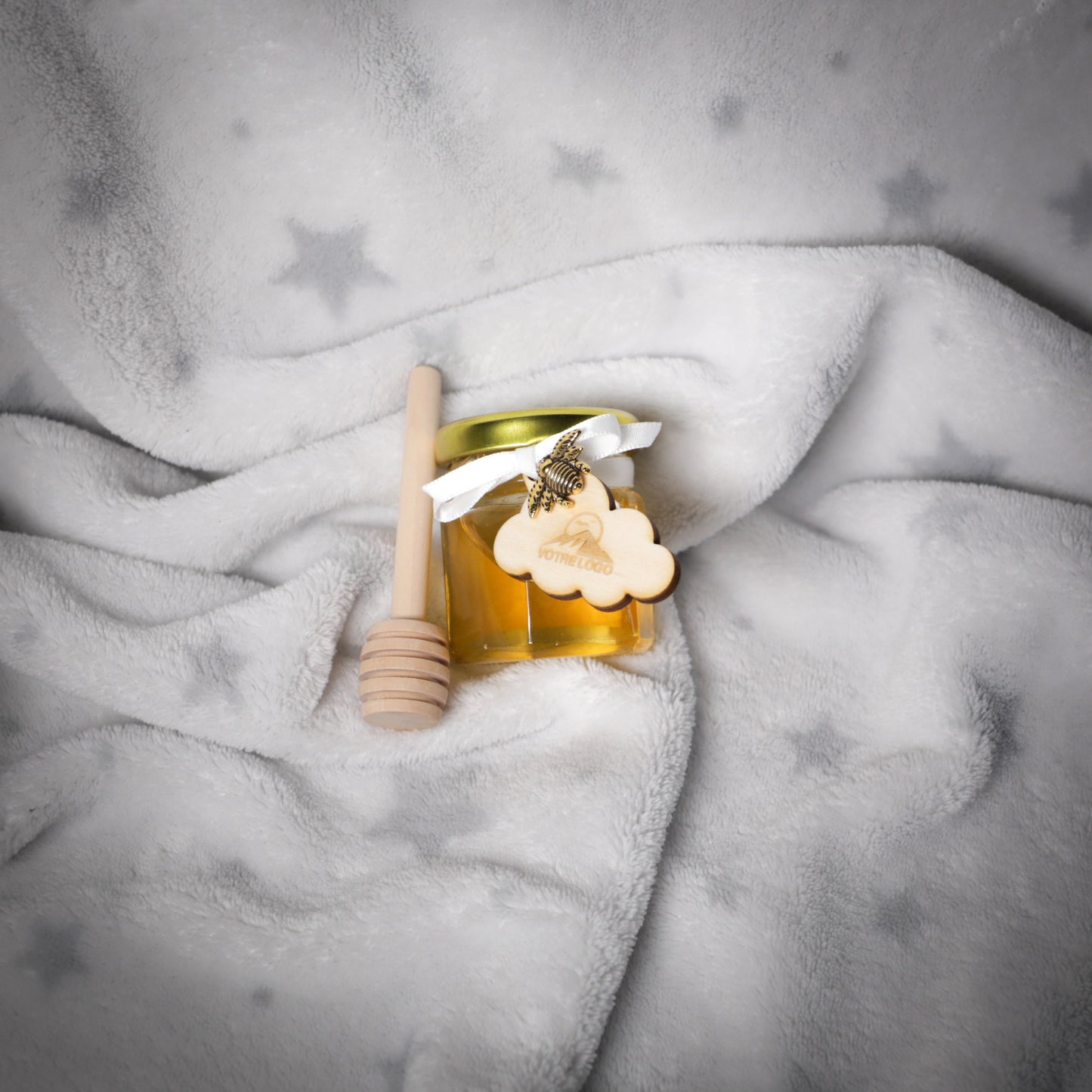 Mini pot de miel d'Alsace personnalisé pour cadeau d'entreprise