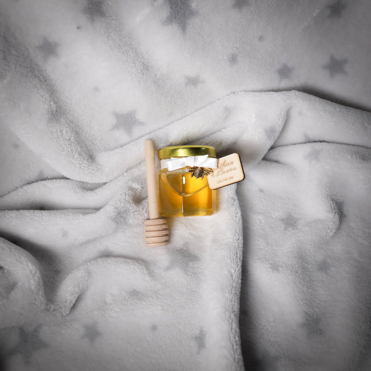 Mini pot de miel d'Alsace personnalisé pour mariage