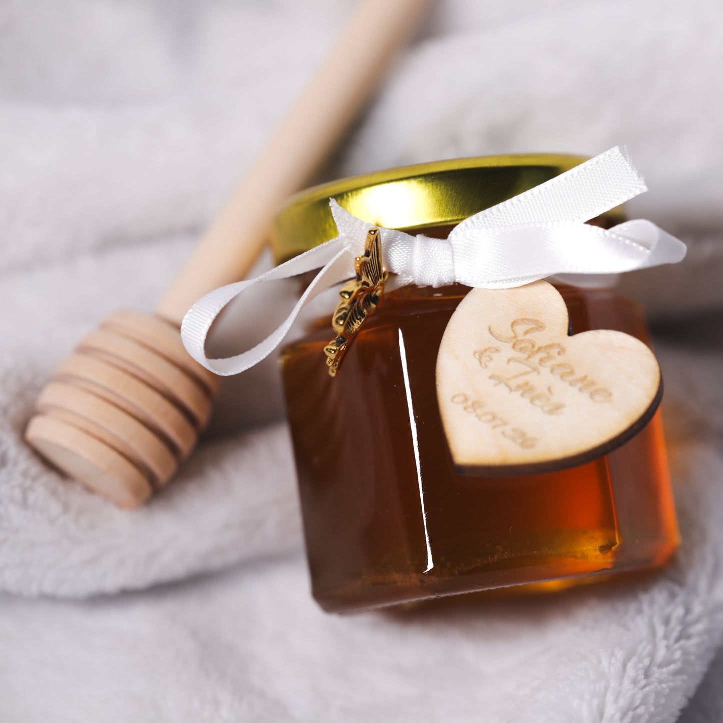 Mini pot de miel d'Alsace personnalisé pour mariage