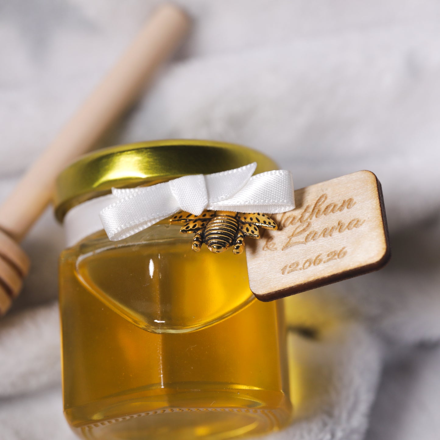 Mini pot de miel d'Alsace personnalisé pour mariage