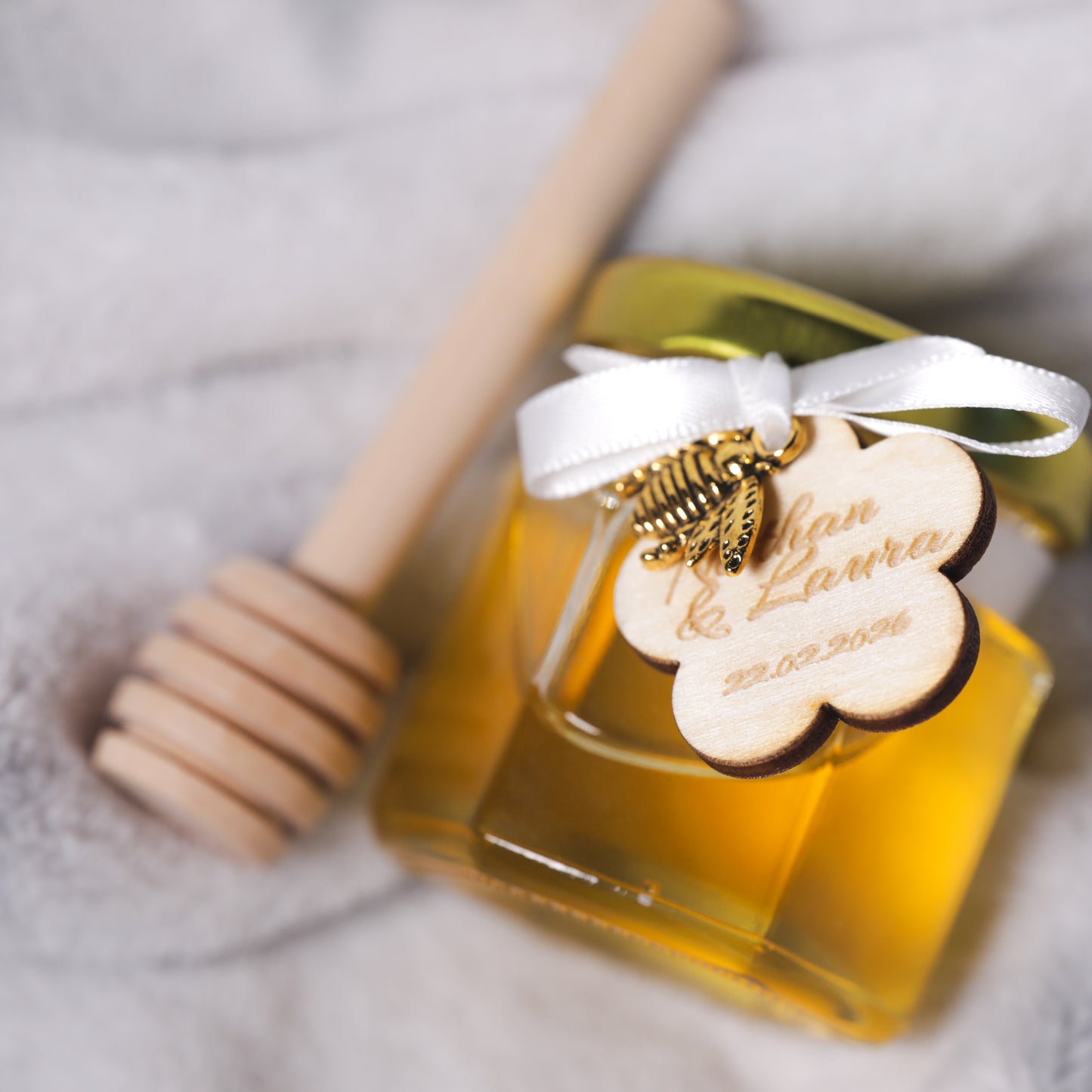 Mini pot de miel d'Alsace personnalisé pour mariage