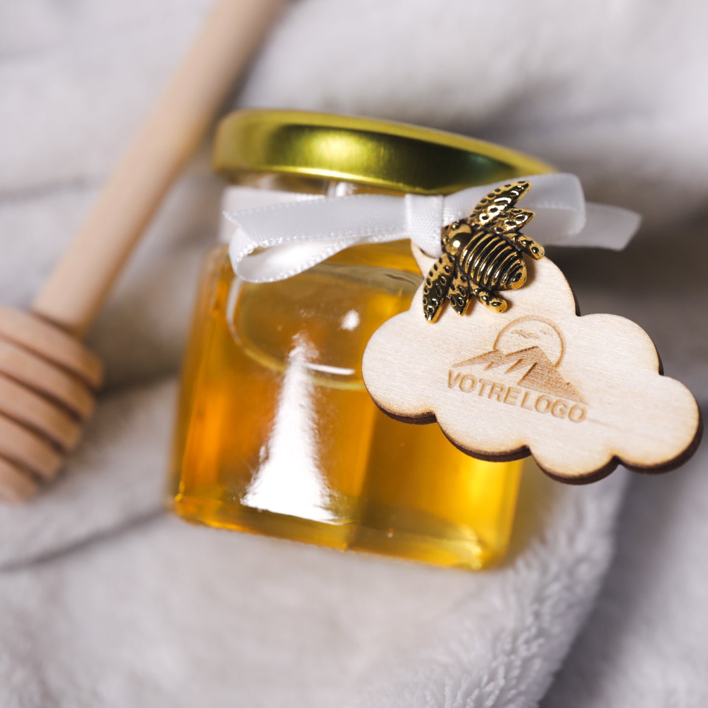 Mini pot de miel d'Alsace personnalisé pour cadeau d'entreprise